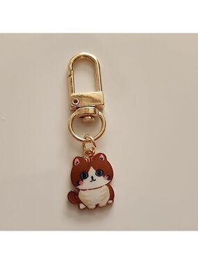 CAT  ZIPPER Pull- purse charm Or Charm bracelet Lobster claw clip closure